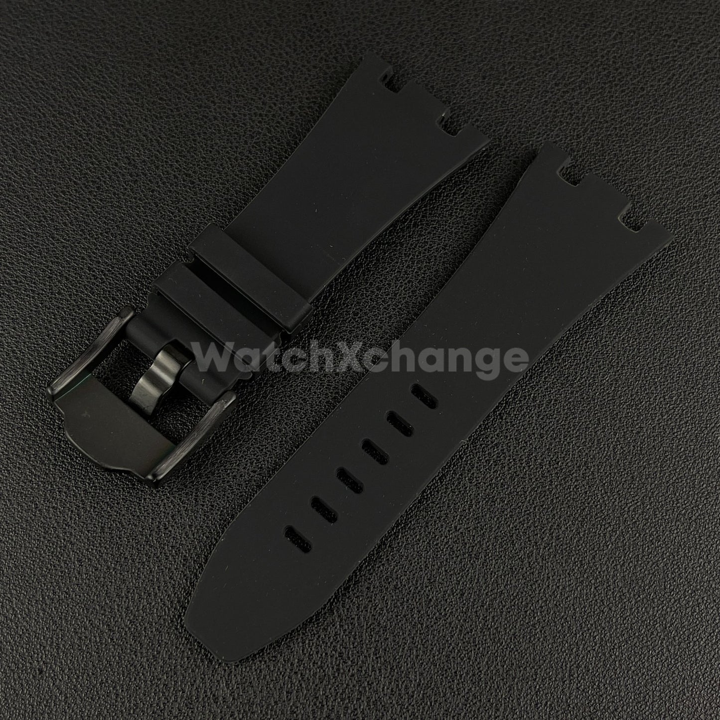 Black Audemars Piguet AP 28mm x 20mm Royal Oak Rubber Watch Strap 15710 15703