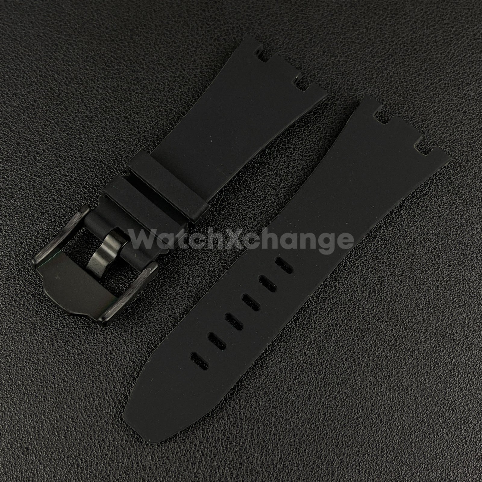 Black Audemars Piguet AP 28mm x 20mm Royal Oak Rubber Watch Strap 15710 15703