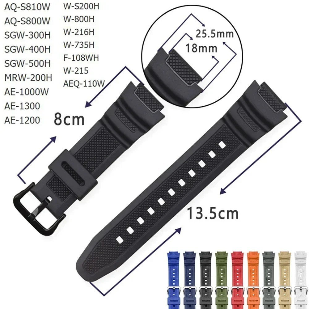 18mm Watch Strap for Casio G-Shock AE-1000W 1200 1300 AQ-S810W SGW-400H W-735H