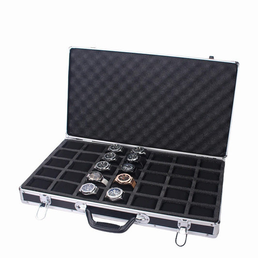 Watch Case for 35 Watches Collectors Display Storage Briefcase Aluminium