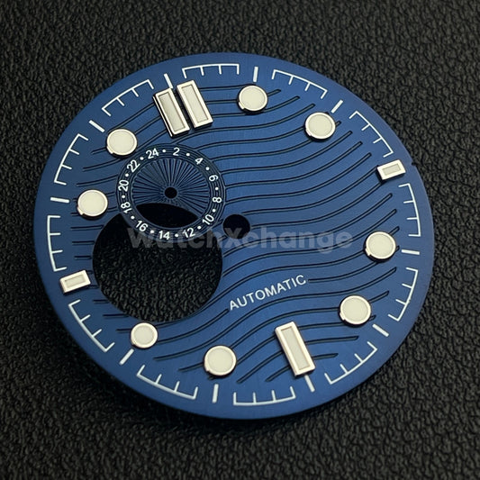 31mm Blue & White Watch Dial Water Wave Print for SEIKO NH39 Movement