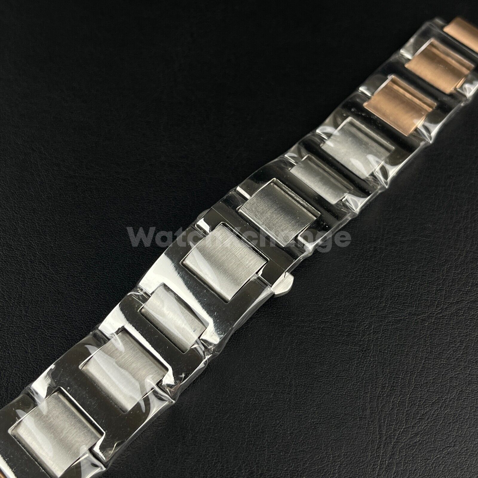 Silver & Rose Gold Stainless Steel Watch Strap Bands Fit Ballon Bleu De Cartier