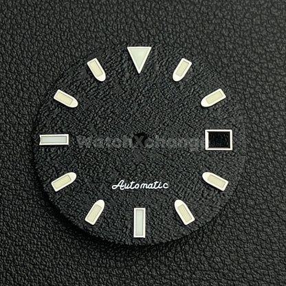29mm Black Watch Dial w/Green Luminous Replacement for NH35 4R35 Movement