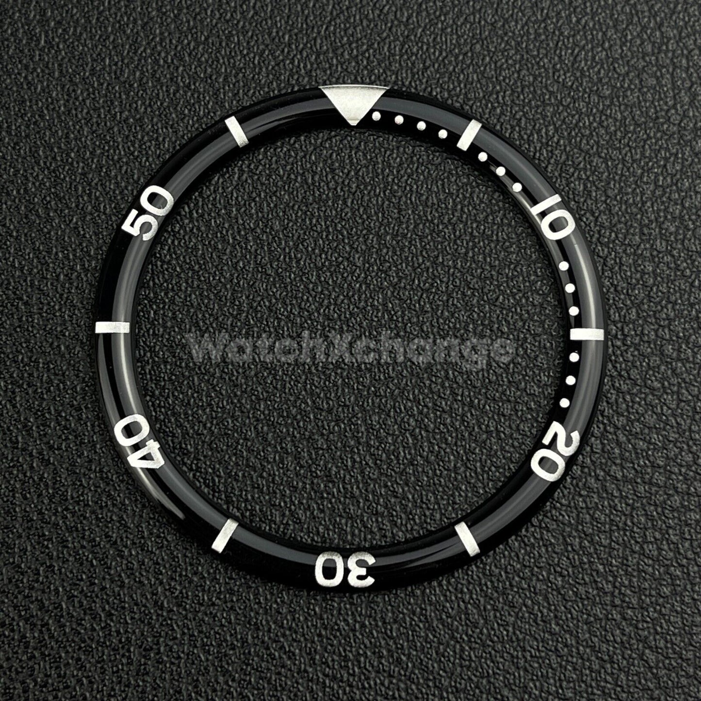 Black & Silver 38mm Flat Resin Bezel Insert For Divers Watch Seiko Mod SKX SRPD