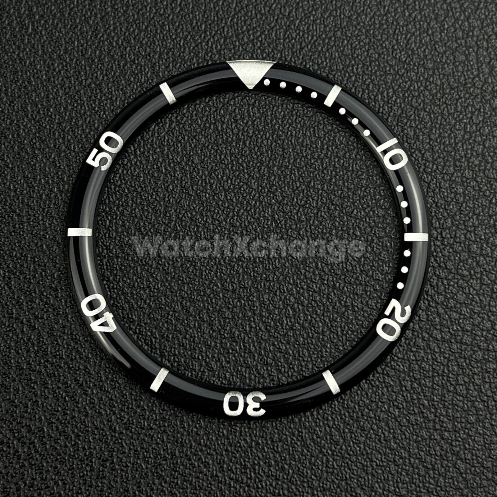 Black & Silver 38mm Flat Resin Bezel Insert For Divers Watch Seiko Mod SKX SRPD