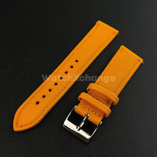Orange Watch Strap Band Nylon Canvas Sailcloth Quick Release 20mm 22mm 24mm
