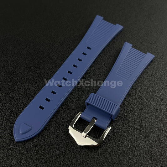 Blue 25*12mm Silicone Rubber Watch Strap For Patek Phillip Nautilus 5711 5712