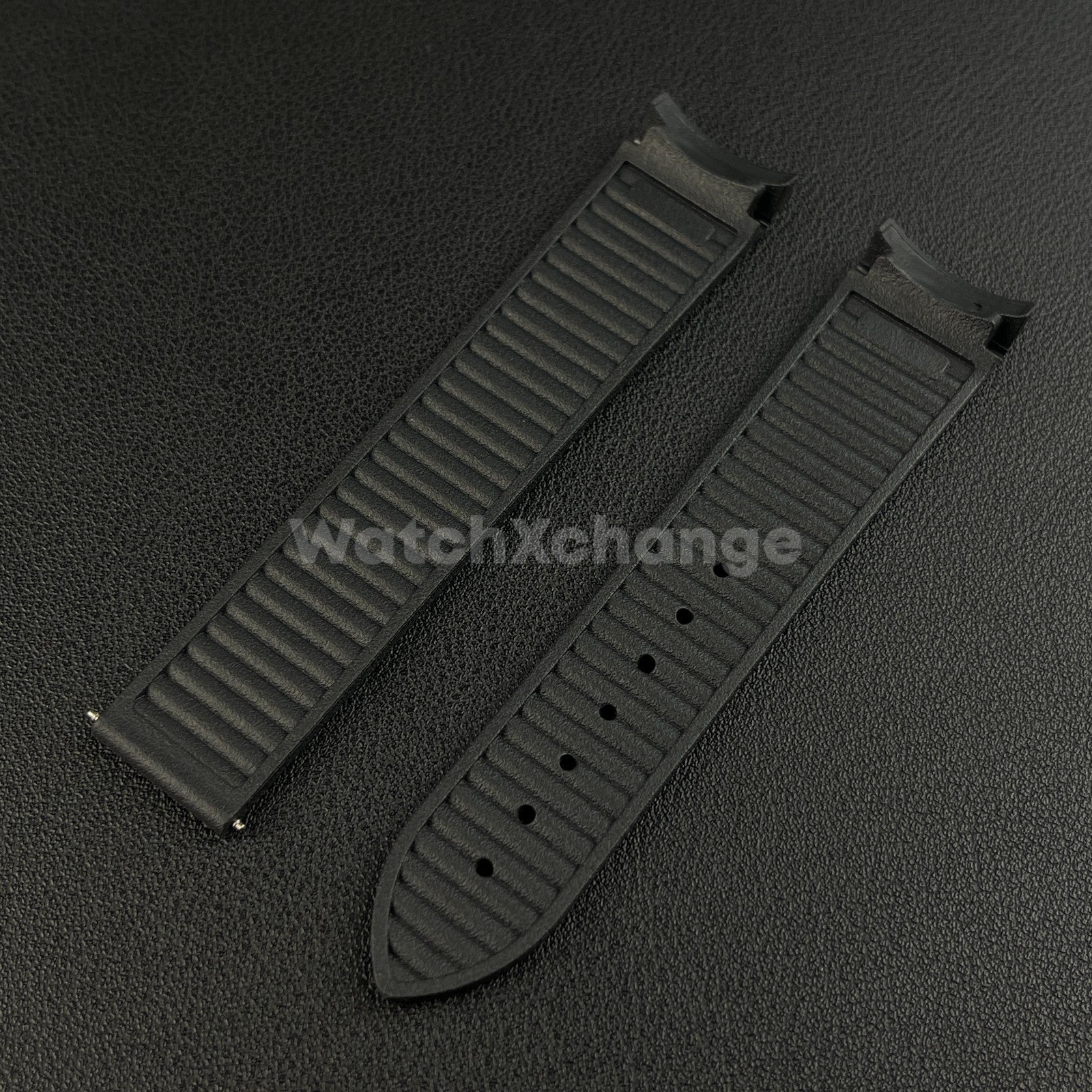 Black Omega Seamaster 41mm 300M Silicone Rubber Curved End Strap 20mm