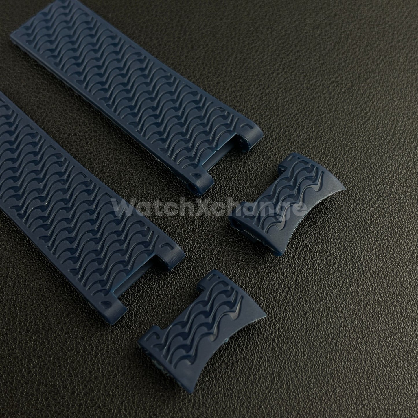 22mm Navy Blue Silicone/Rubber Band Strap For Ulysse Nardin 263 DIVER Watch