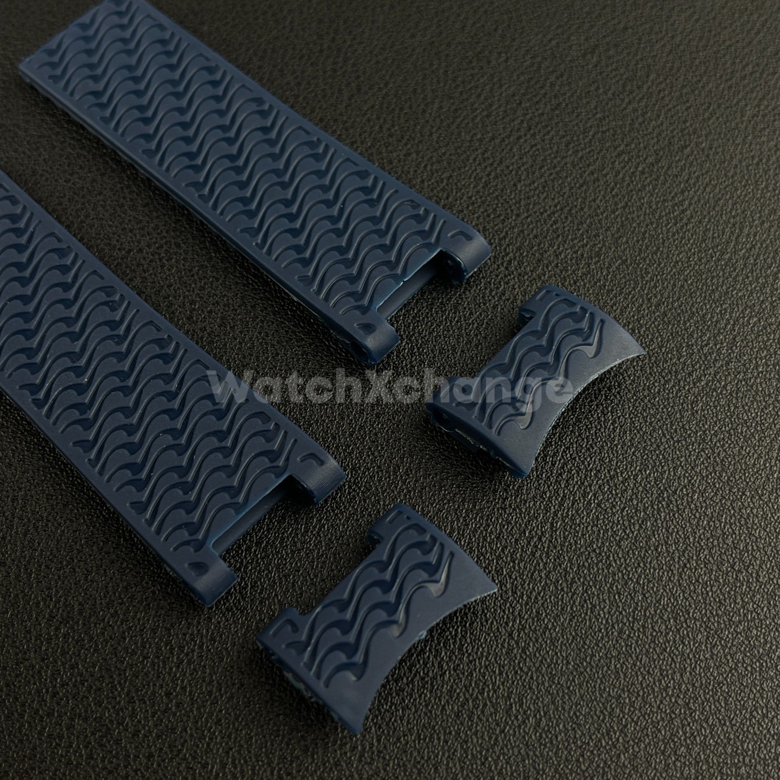 22mm Navy Blue Silicone/Rubber Band Strap For Ulysse Nardin 263 DIVER Watch