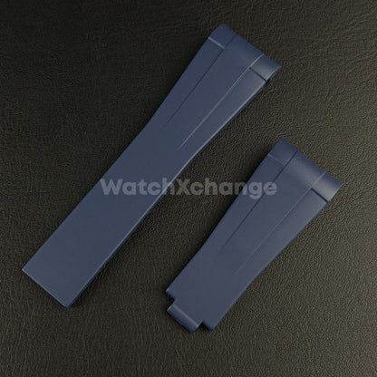 Blue Rubber Strap Rolex Submariner GMT Master Deployment Clasp Oysterflex 20mm