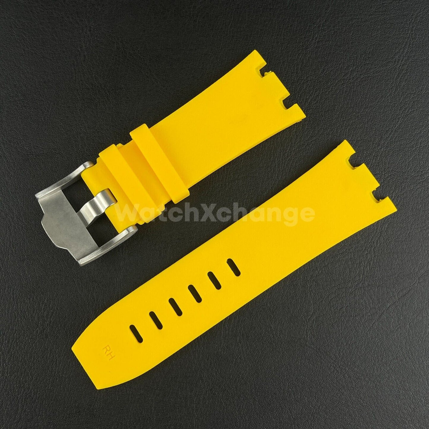 Yellow Audemars Piguet AP 28mm Royal Oak Silicone Rubber Watch Strap 15710 15703