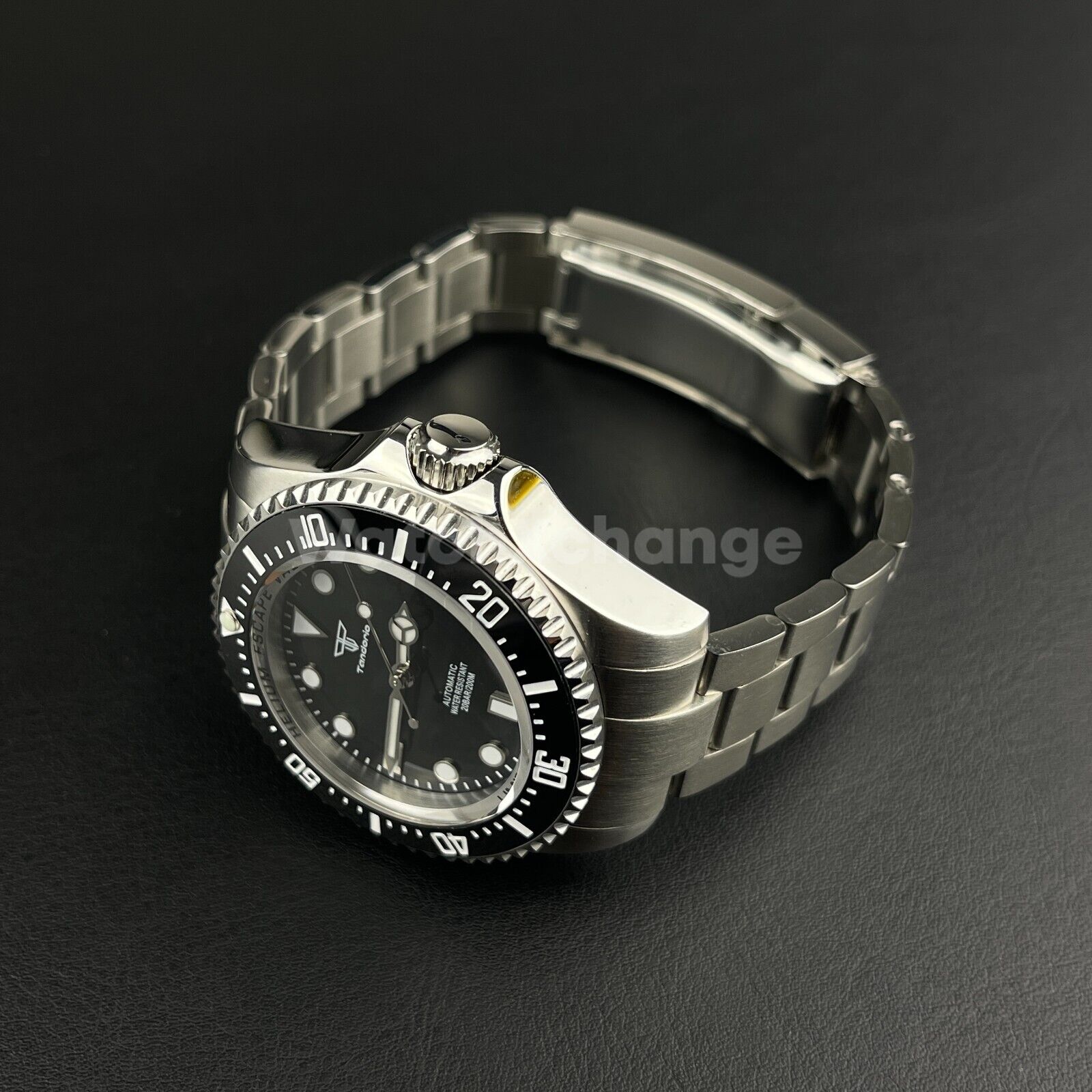 Luxury 100M Black Diving Sea Mens Watch NH35A Automatic Movement Sapphire Steel