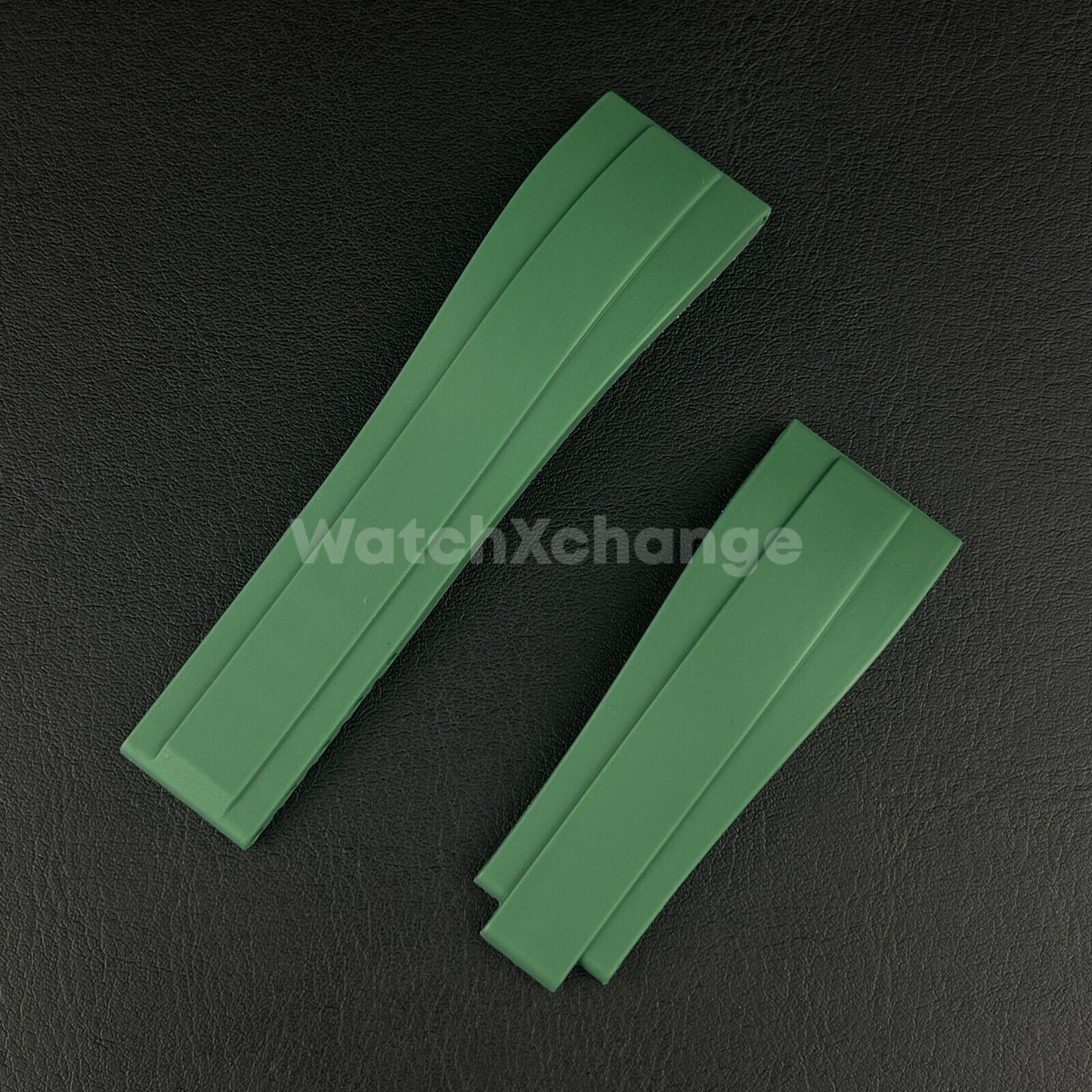 20mm 21mm Green Silicone Rubber Watch Strap Band For Rolex OYSTERFLEX GMT