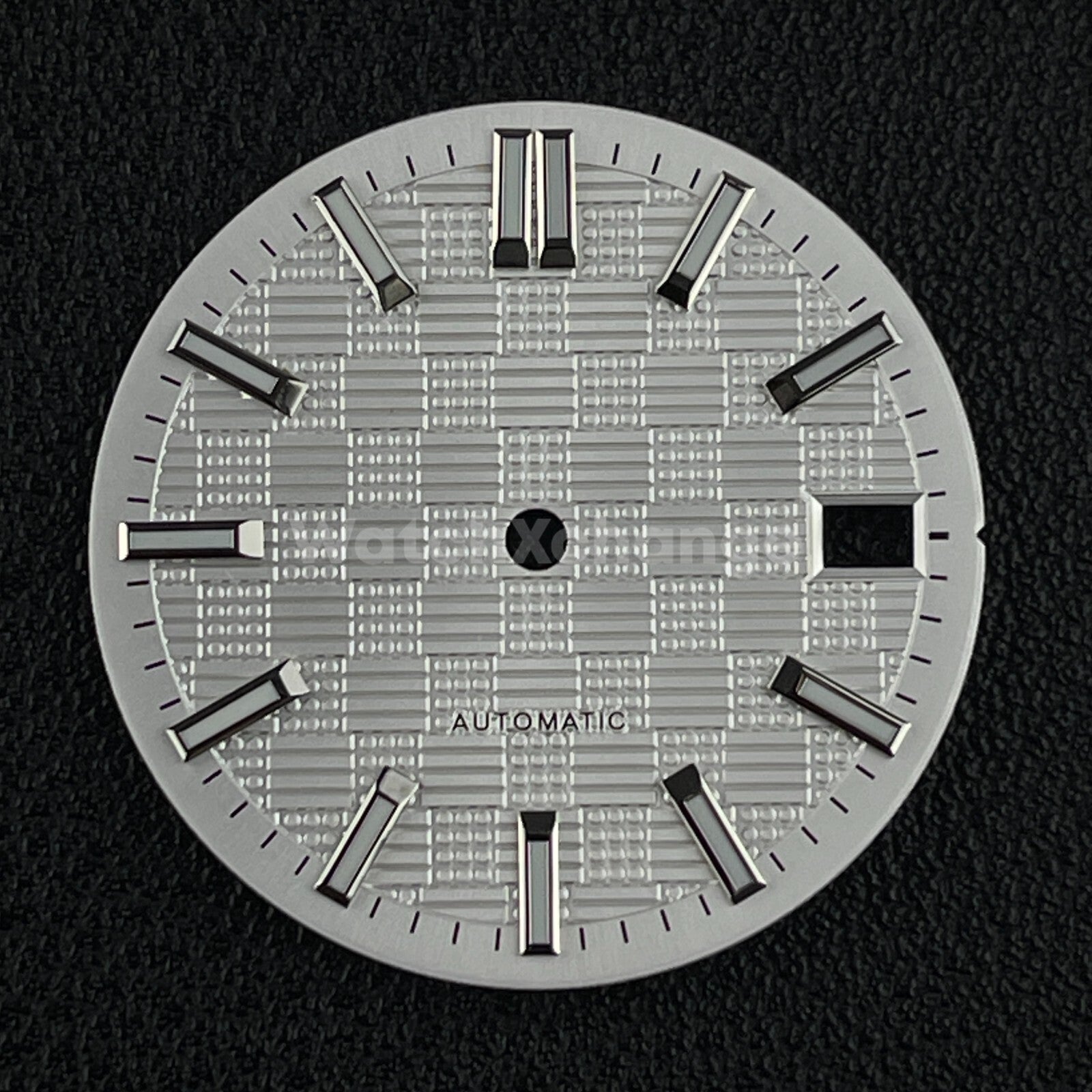 28.5mm White Grid Dots Pattern Texture Watch Dial for SEIKO NH35 NH36 Movement