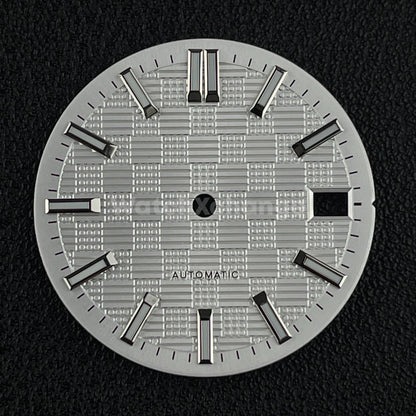 28.5mm White Grid Dots Pattern Texture Watch Dial for SEIKO NH35 NH36 Movement