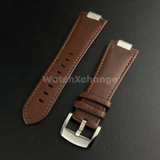 27mm Brown Leather Strap For TISSOT PRX Powermatic 80 Watch Band 40mm