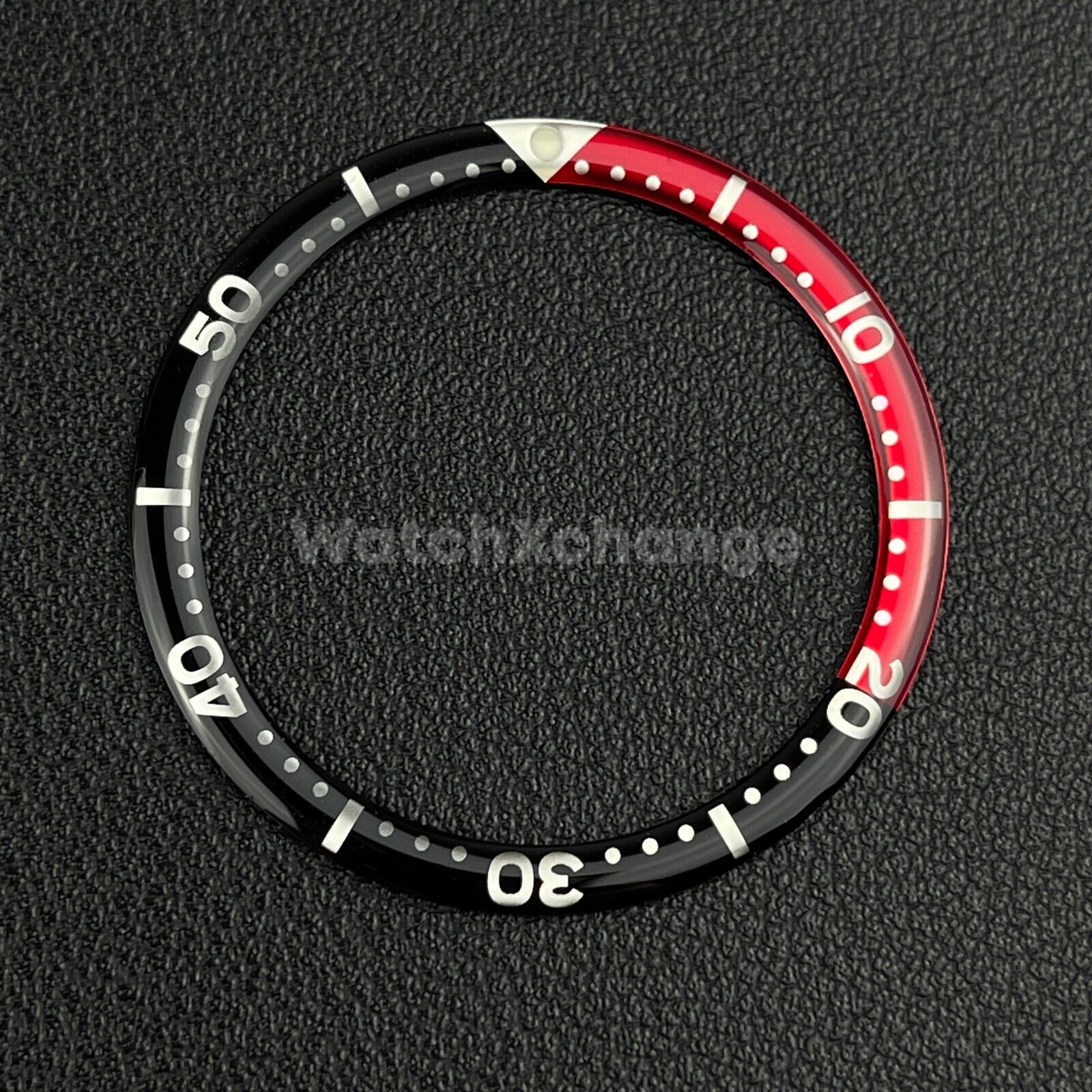 Black & Red 38mm Flat Resin Bezel Insert For Divers Watch Seiko Mod SKX SRPD