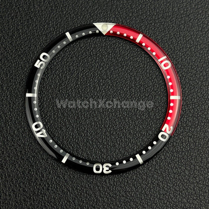 Black & Red 38mm Flat Resin Bezel Insert For Divers Watch Seiko Mod SKX SRPD