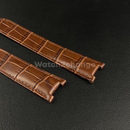 18mm Brown Genuine Leather Strap Band fit Cartier Pasha Watch