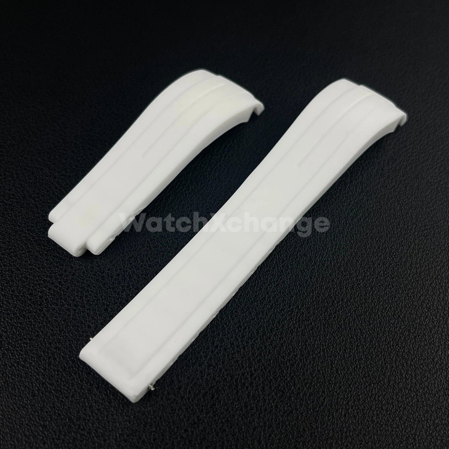 White 21mm 22mm Curved Rubber Strap for Rolex DAYTONA SUBMARINER Yacht-Master