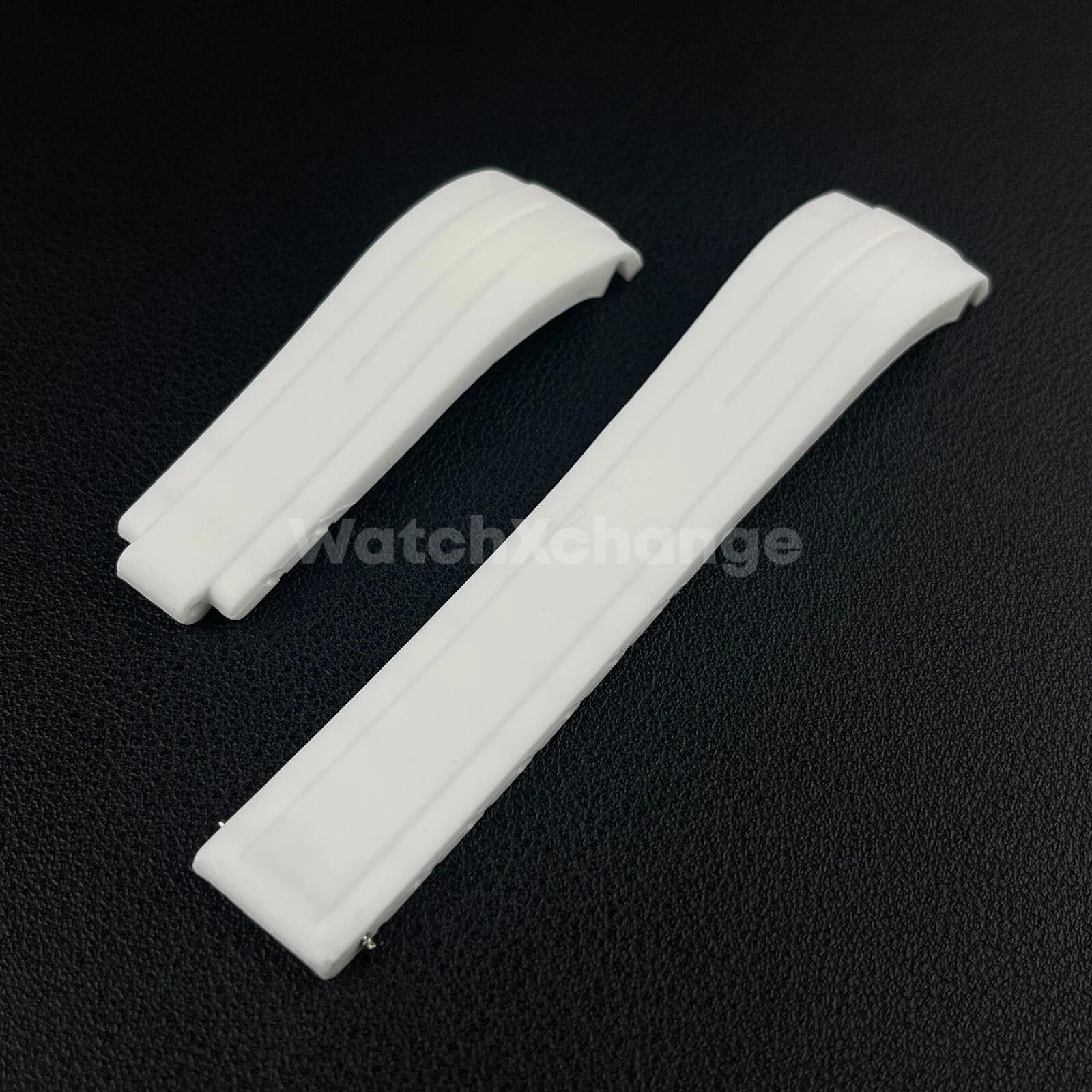 White 21mm 22mm Curved Rubber Strap for Rolex DAYTONA SUBMARINER Yacht-Master