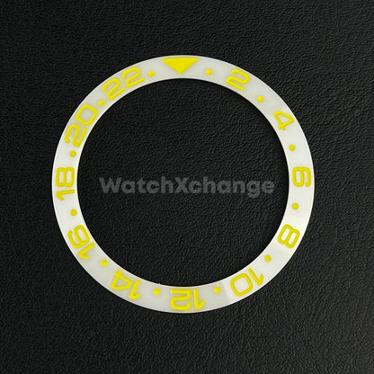 Yellow White 38mm Ceramic Bezel Insert For Rolex Seiko SKX007 SKX009 SRPD Sloped