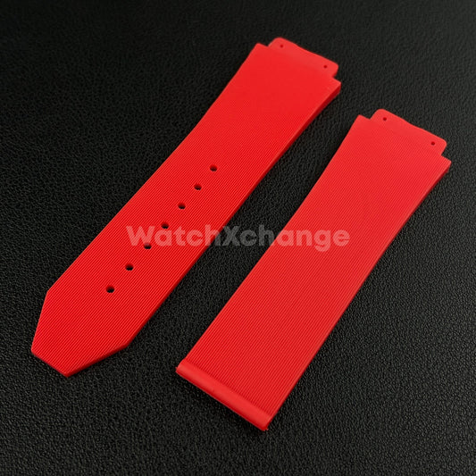 Red Rubber Silicone Watch Strap Waterproof Band 26*19mm Fit HUBLOT BIG BANG