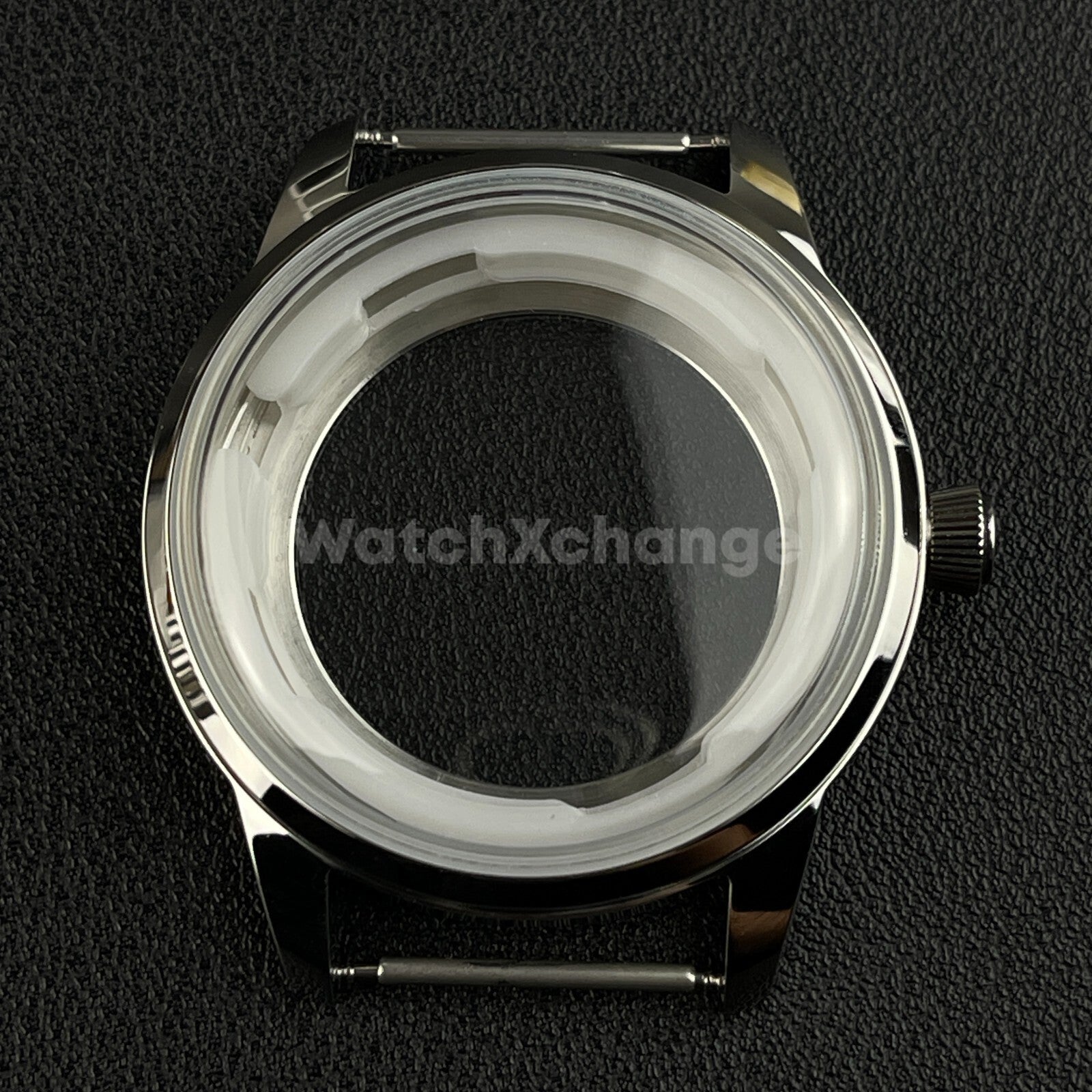 33mm Silver Cocktail Arched Glass Stainless Steel Watch Case For Seiko NH35 NH38