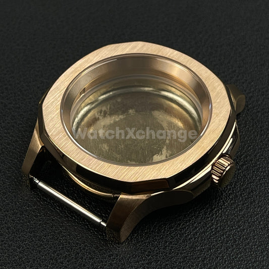 42mm Rose Gold Stainless Steel Watch Case For NH35 NH36