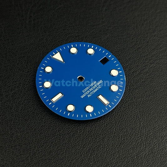 Defective 28.5mm Blue Watch Dial for SEIKO NH35 NH36 Watch Movement Parts