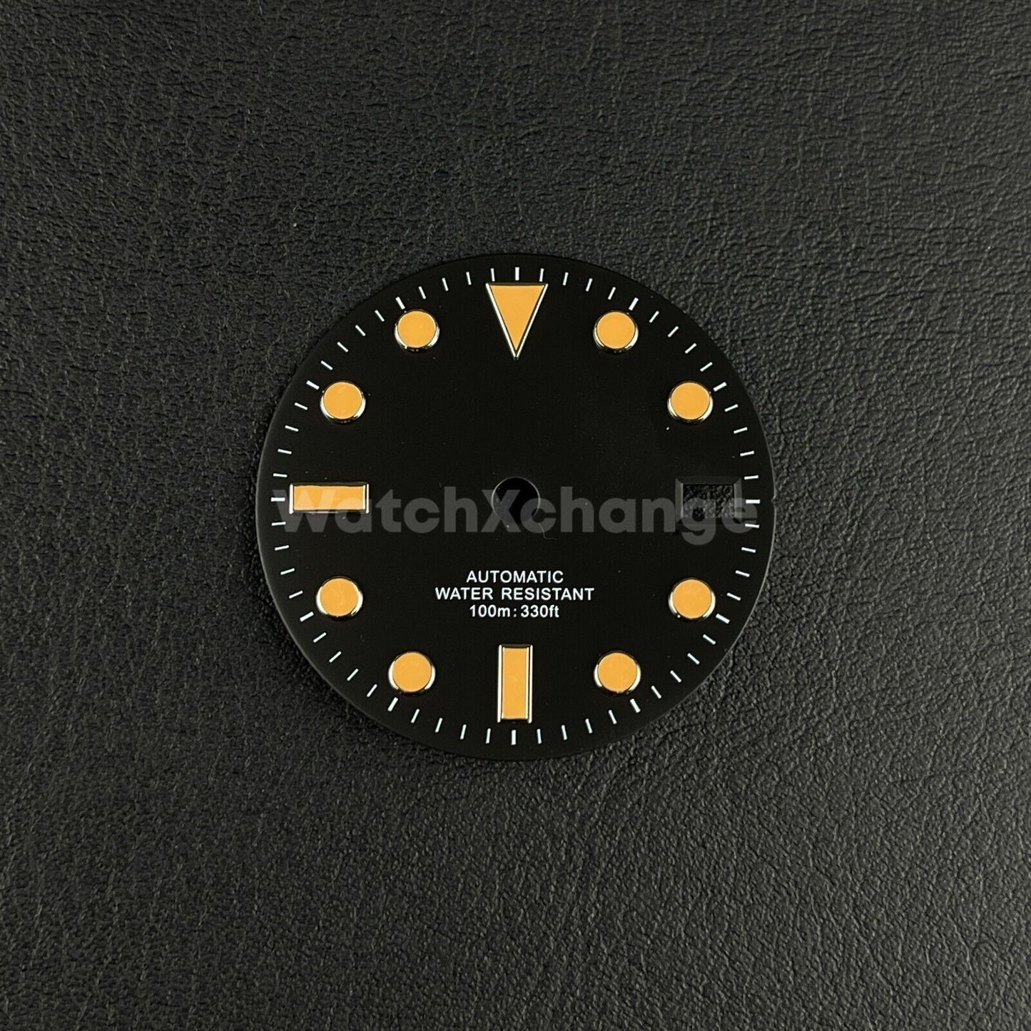 28.5mm Black & Orange Watch Dial for SEIKO NH35 Watch Movement Parts