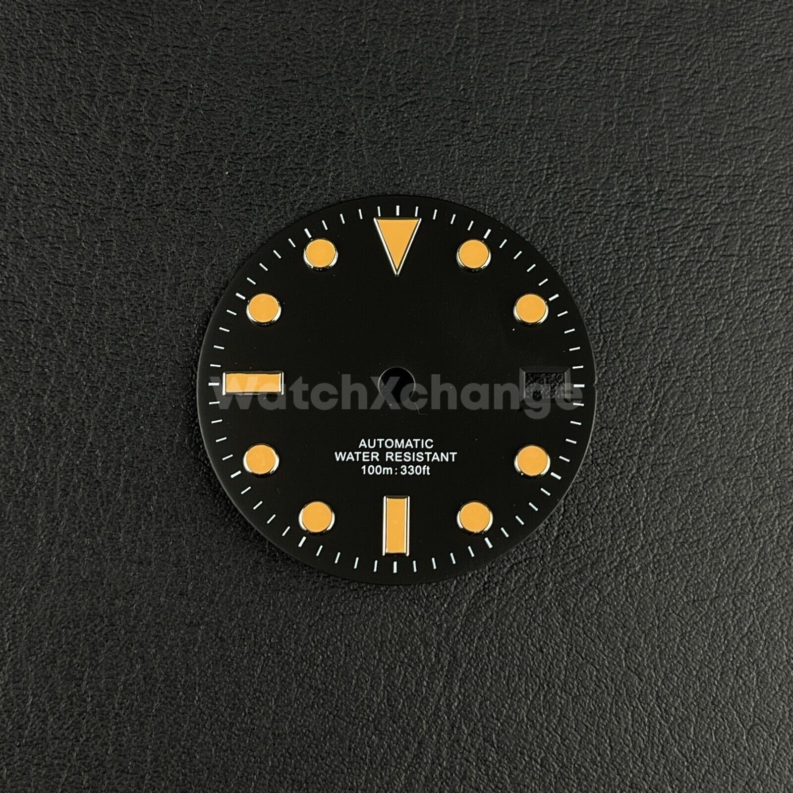 28.5mm Black & Orange Watch Dial for SEIKO NH35 Watch Movement Parts
