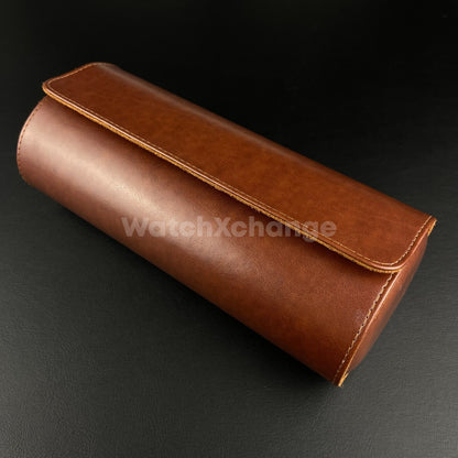 Brown Luxury Watch Storage Case Portable Travel Leather Watch Handmade Case