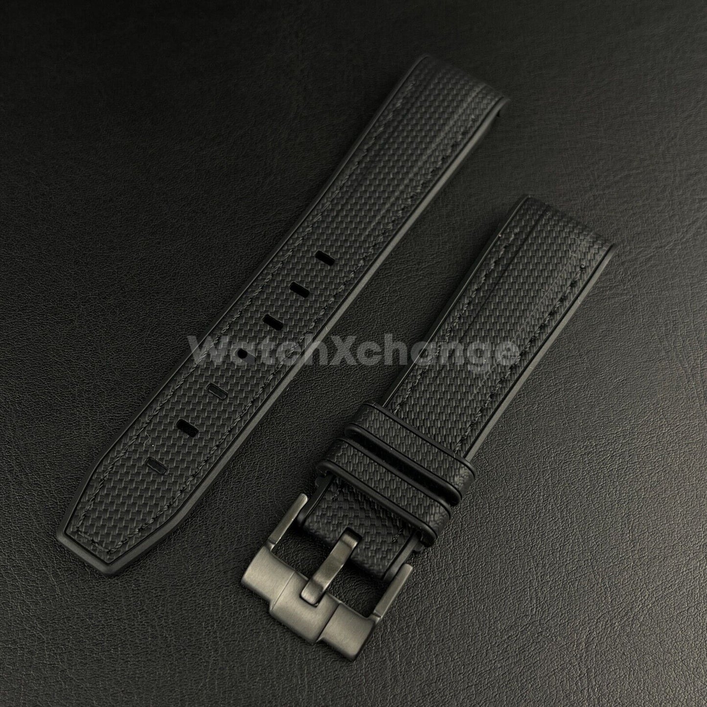 Black 20mm Silicone Rubber Curved End Watch Strap Band For Omega Rolex