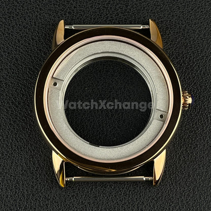 Rose Gold Sapphire Crystal 42mm Steel Watch Case For ETA 2824 PT5000 Movement