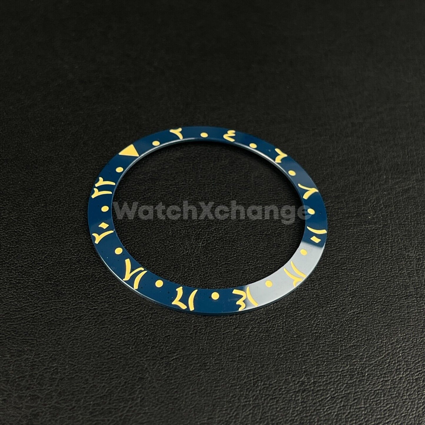 38mm Ceramic Arabic Bezel insert Dark Blue Gold For Rolex Seiko SKX SRPD