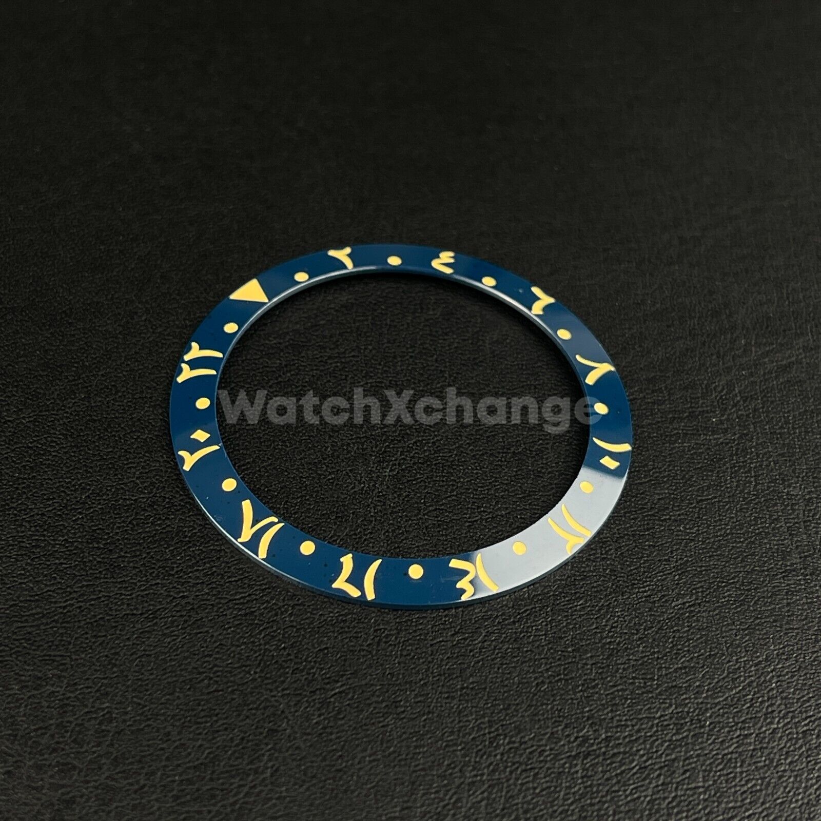 38mm Ceramic Arabic Bezel insert Dark Blue Gold For Rolex Seiko SKX SRPD