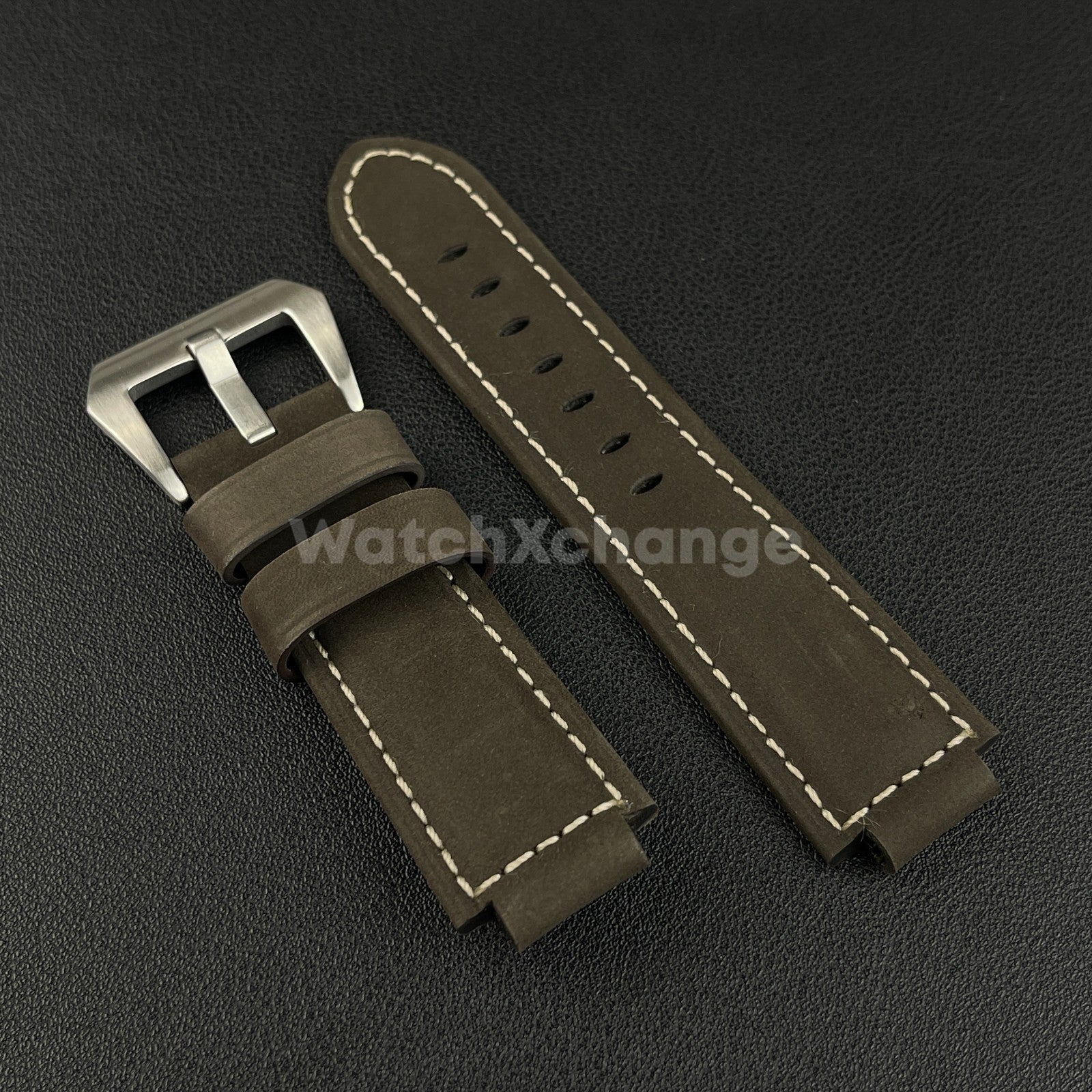 Brown Frosted Leather Watch Strap for Timex Tidal Compass T2N72 T2N720 14mm 16mm