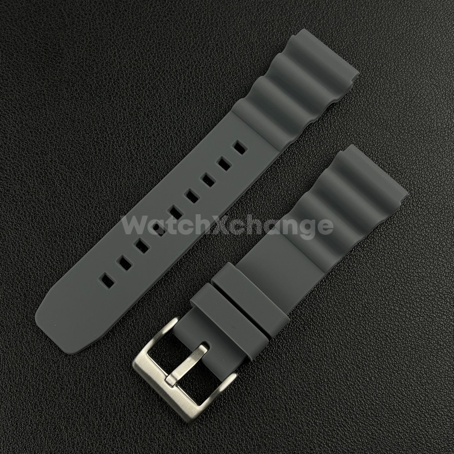Grey Rubber Watch Strap Band For Rolex Seiko SKX007 Citizen Universal 20/22mm