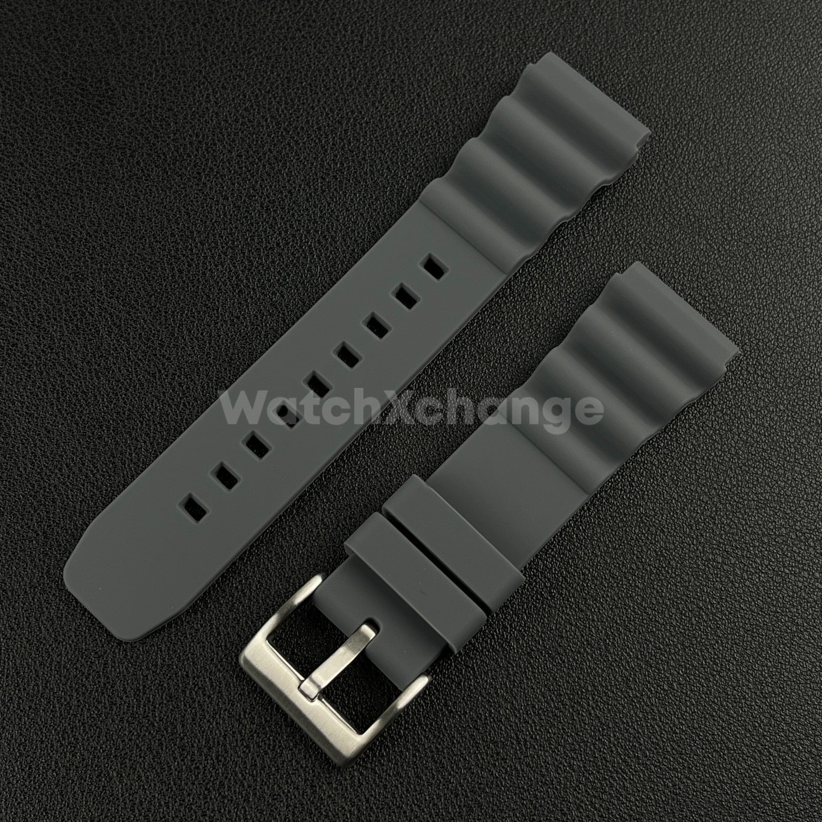 Grey Rubber Watch Strap Band For Rolex Seiko SKX007 Citizen Universal 20/22mm