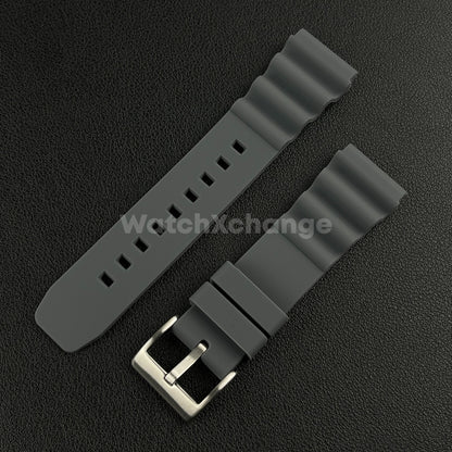 Grey Rubber Watch Strap Band For Rolex Seiko SKX007 Citizen Universal 20/22mm