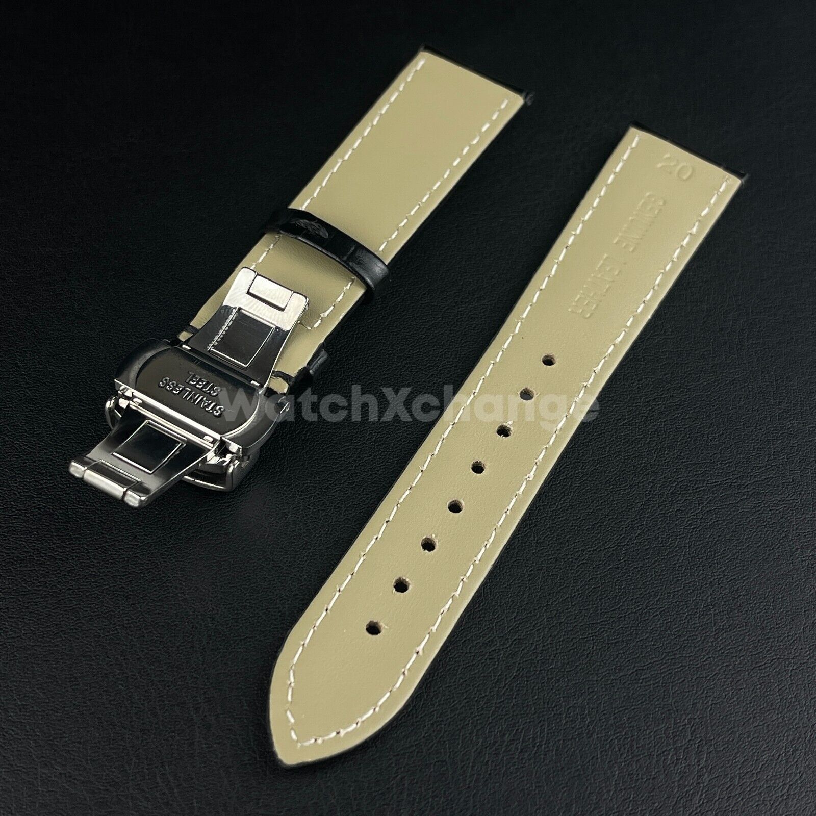 19mm 20mm Black Leather Strap For Tissot PRC200 T17 T41 T461 T014430A T014410A