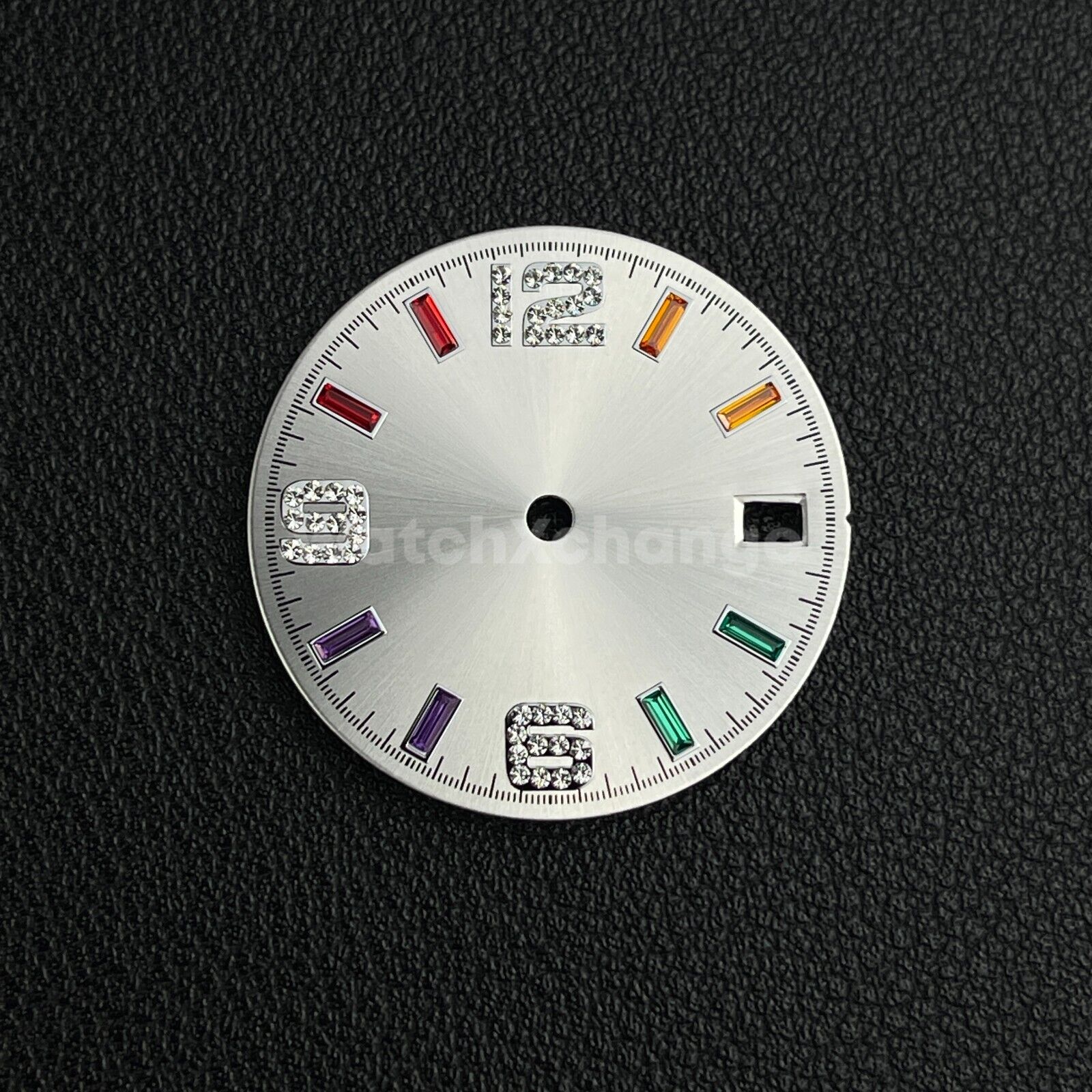28.5mm Silver Rainbow Sunburst Watch Dial for SEIKO NH35 NH36 Movement Parts