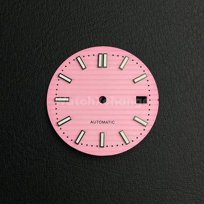 30.5mm Pink Nautilus Style Dial Green Luminous For Seiko NH35 Movement