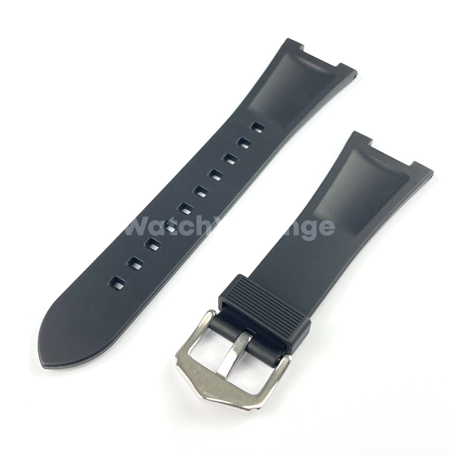 Black 25*12mm Silicone Rubber Watch Strap For Patek Phillip Nautilus 5711 5712