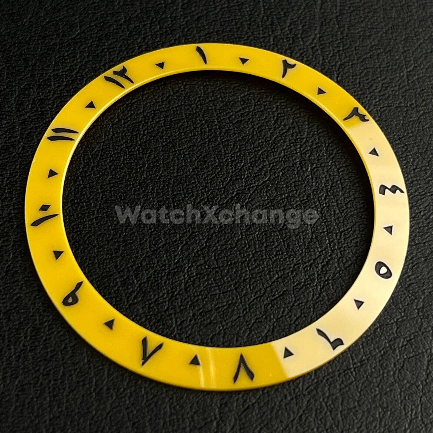 Yellow Ceramic Bezel Insert 38mm GMT For Rolex Seiko SKX007 SKX009 SRPD Sloped