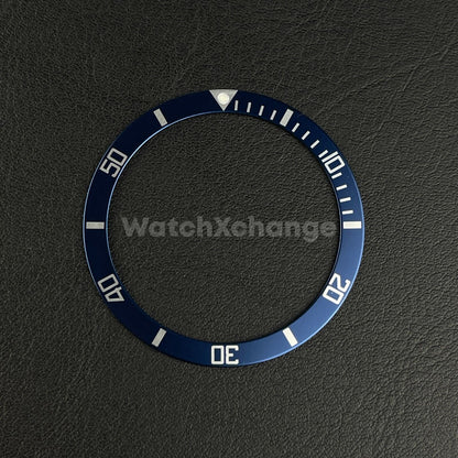 Blue & Silver 39mm Flat Aluminium Bezel Insert For Divers Watch Seiko Mod Turtle