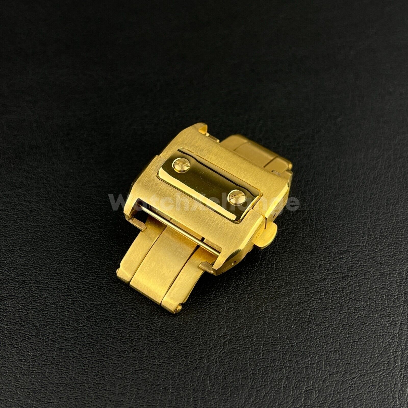 Gold 18 21mm Stainless Steel Deployment Buckle/Clasp fit CARTIER SANTOS watch