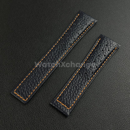 Blue 22mm Perforated Leather Racing Strap for TAG Heuer Monaco Wrist Band